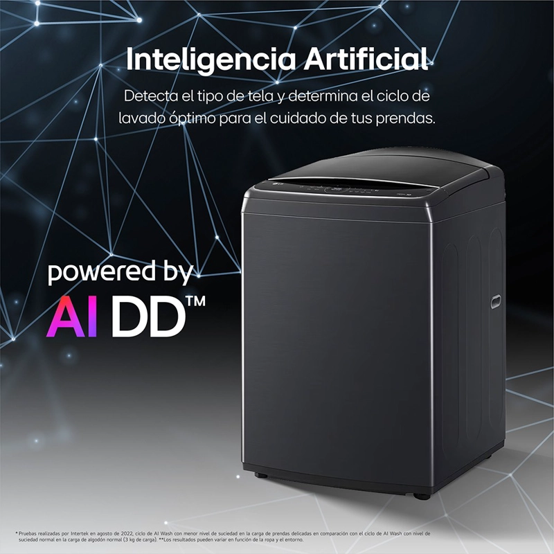 LAVADORA LG CARGA SUPERIOR 21 KG WT21PBV6 AIDD INTELIGENCIA ARTIFICIAL NEGRO CLARO