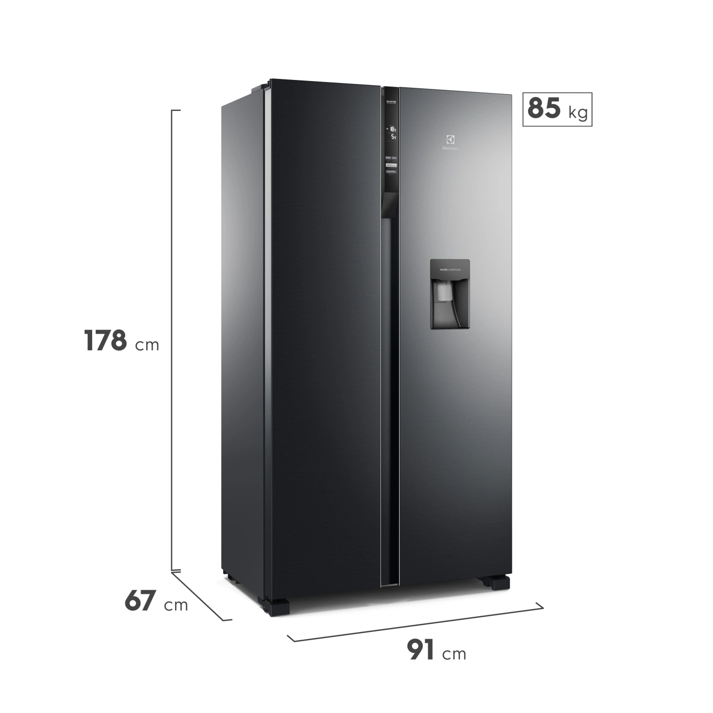 REFRIGERADORA ELECTROLUX SIDE BY SIDE NO FROST ERSA53K2HVB 517L BLACK - 2