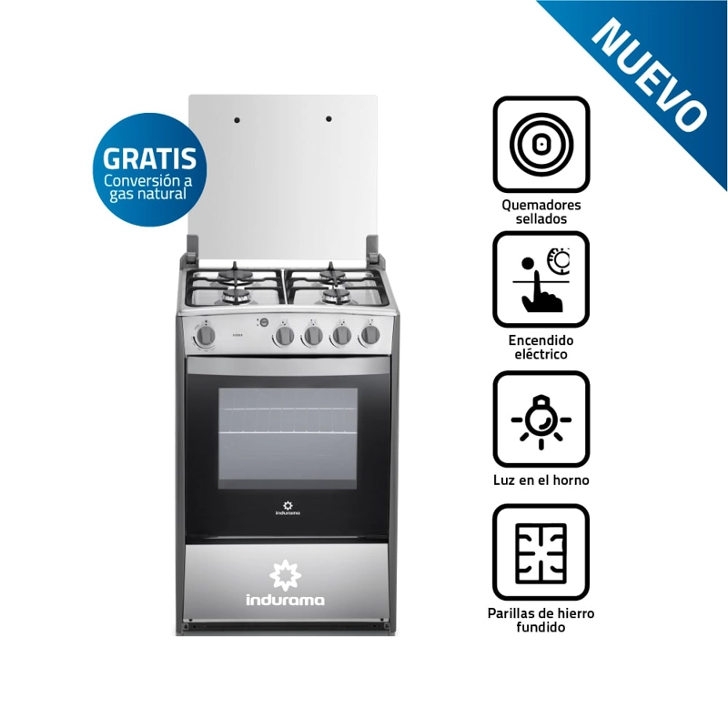 COCINA GLP INDURAMA 4 QUEMADORES CROMA VIENA Q - 1