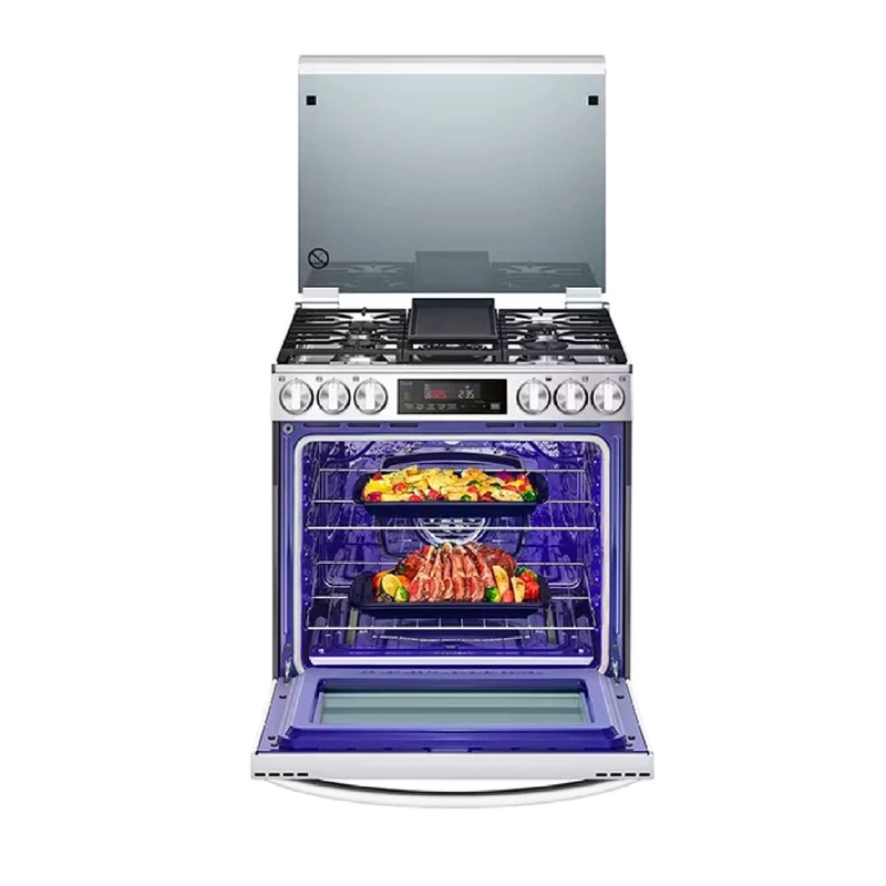 COCINA A GAS GLP/GN LG 5 HORNILLAS LRGL5847S INSTAVIEW LRGL847S ACERO INOXIDABLE - 3