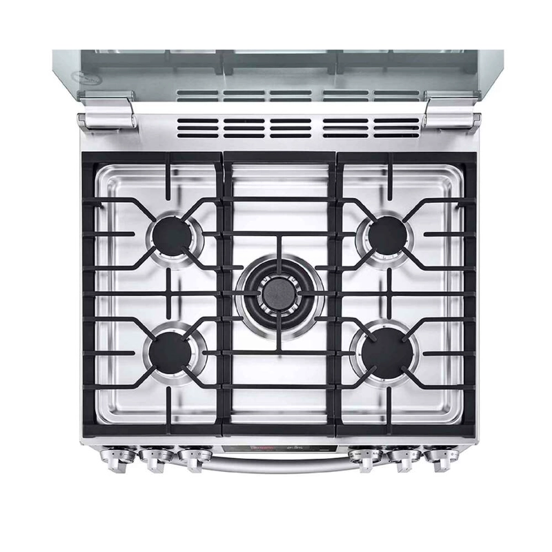 COCINA A GAS GLP/GN LG 5 HORNILLAS LRGL5847S INSTAVIEW LRGL847S ACERO INOXIDABLE - 7