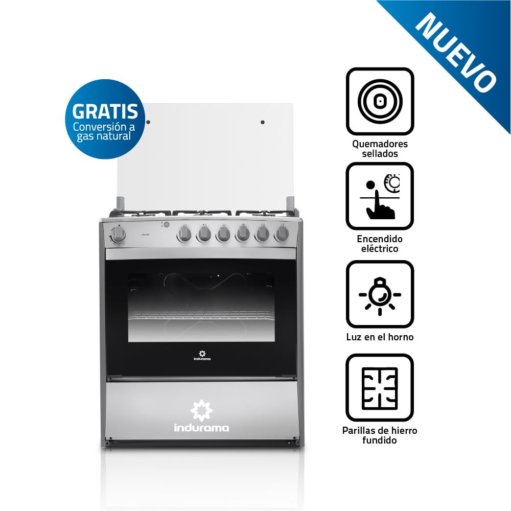 COCINA A GAS GLP INDURAMA 6 HORNILLAS CATALUÑA Q - 1