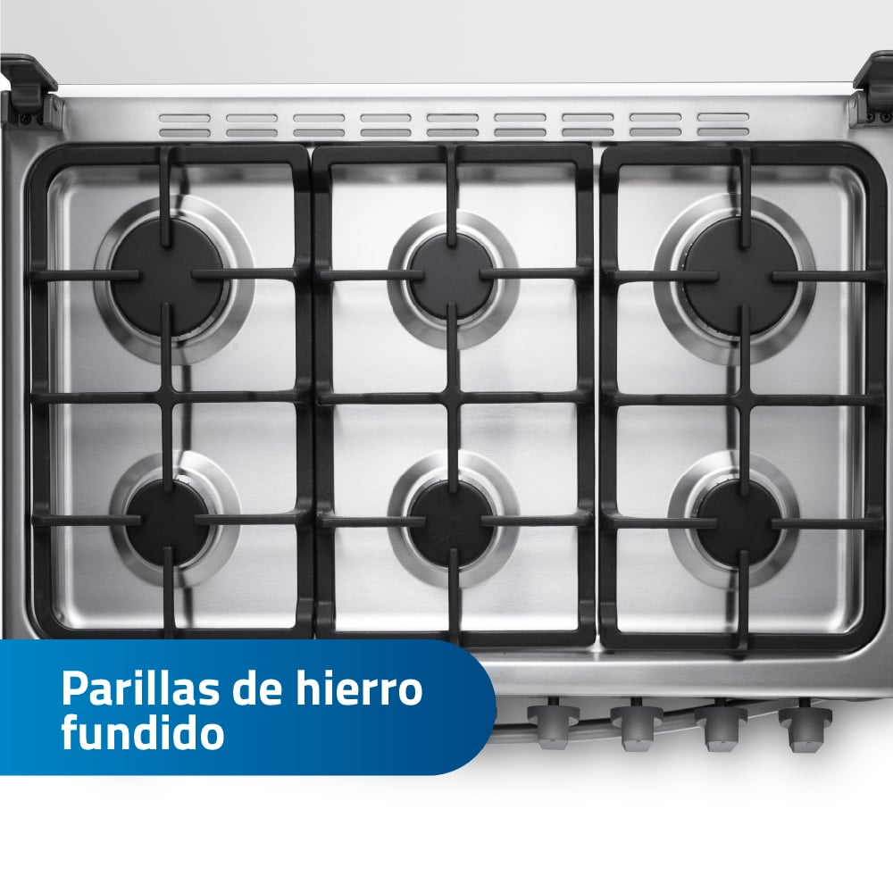COCINA A GAS GLP INDURAMA 6 HORNILLAS CATALUÑA Q - 7