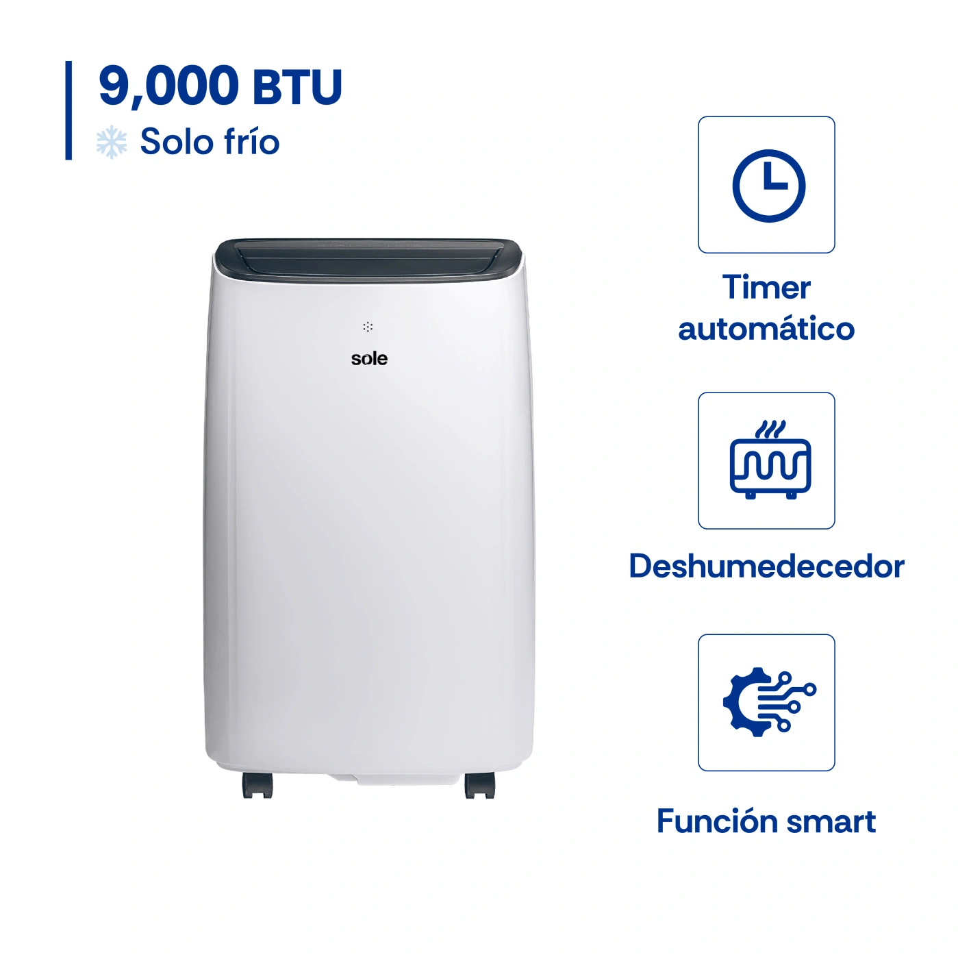 AIRE ACONDICIONADO PORTÁTIL SOLE 9000 BTU 3120SOLAIR011 - 1