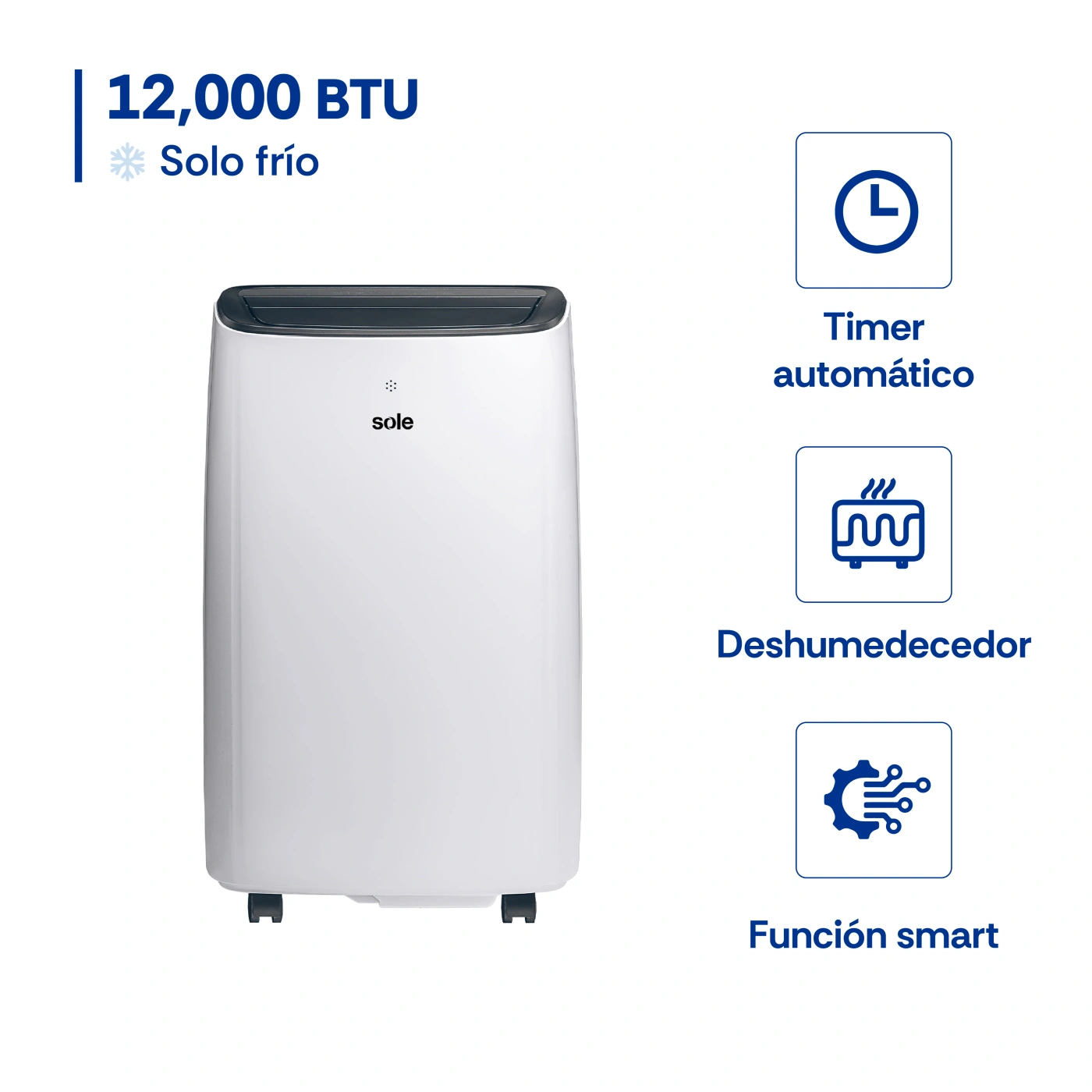 AIRE ACONDICIONADO PORTÁTIL SOLE 12000 BTU 3120SOLAIR012 - 1