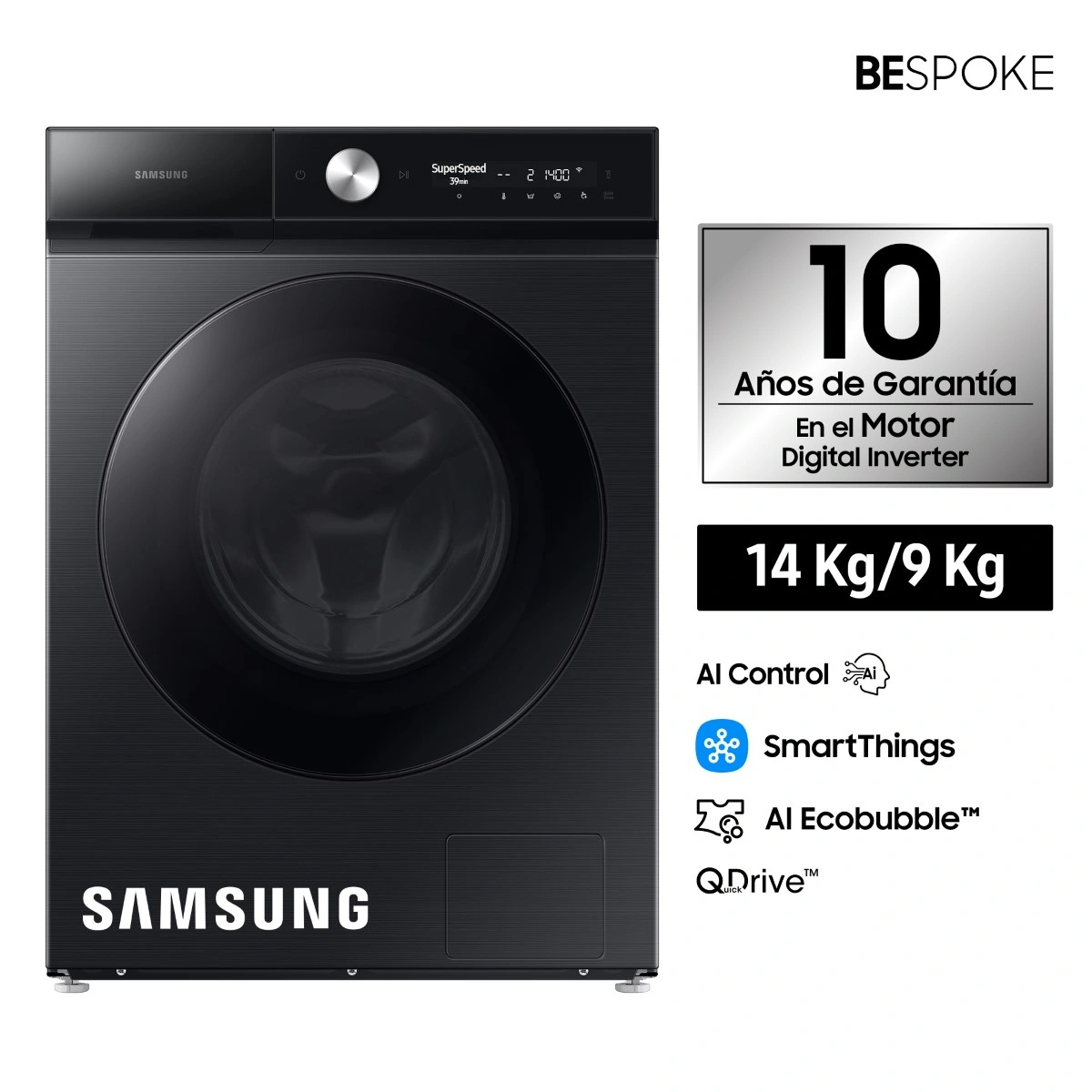 LAVASECA SAMSUNG 14 KG 9 KG CARGA FRONTAL WD14BB904DGBPE - 1