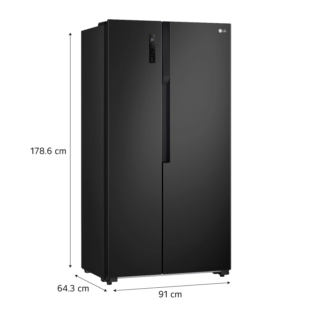 REFRIGERADORA LG 509L GS51MPD SIDE BY SIDE MULTIPLE FLUJO DE AIRE NEGRO - 2