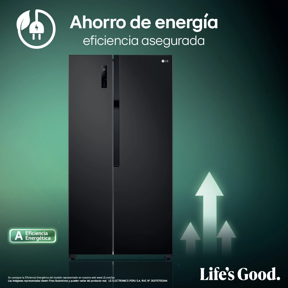 REFRIGERADORA LG 509L GS51MPD SIDE BY SIDE MULTIPLE FLUJO DE AIRE NEGRO - 5