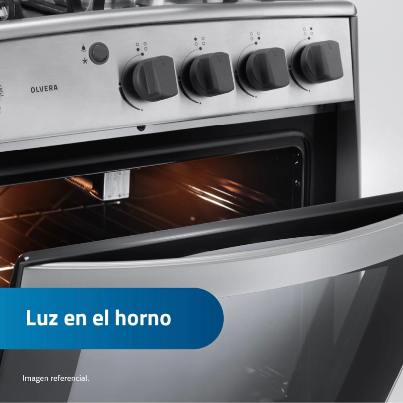 COCINA A GAS INDURAMA 4 HORNILLAS OLVERA DE PIE - 6