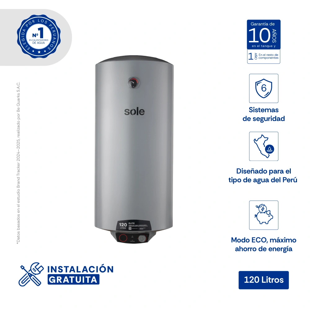 TERMA ELÉCTRICA 120 LITROS SOLE ELITE - 1
