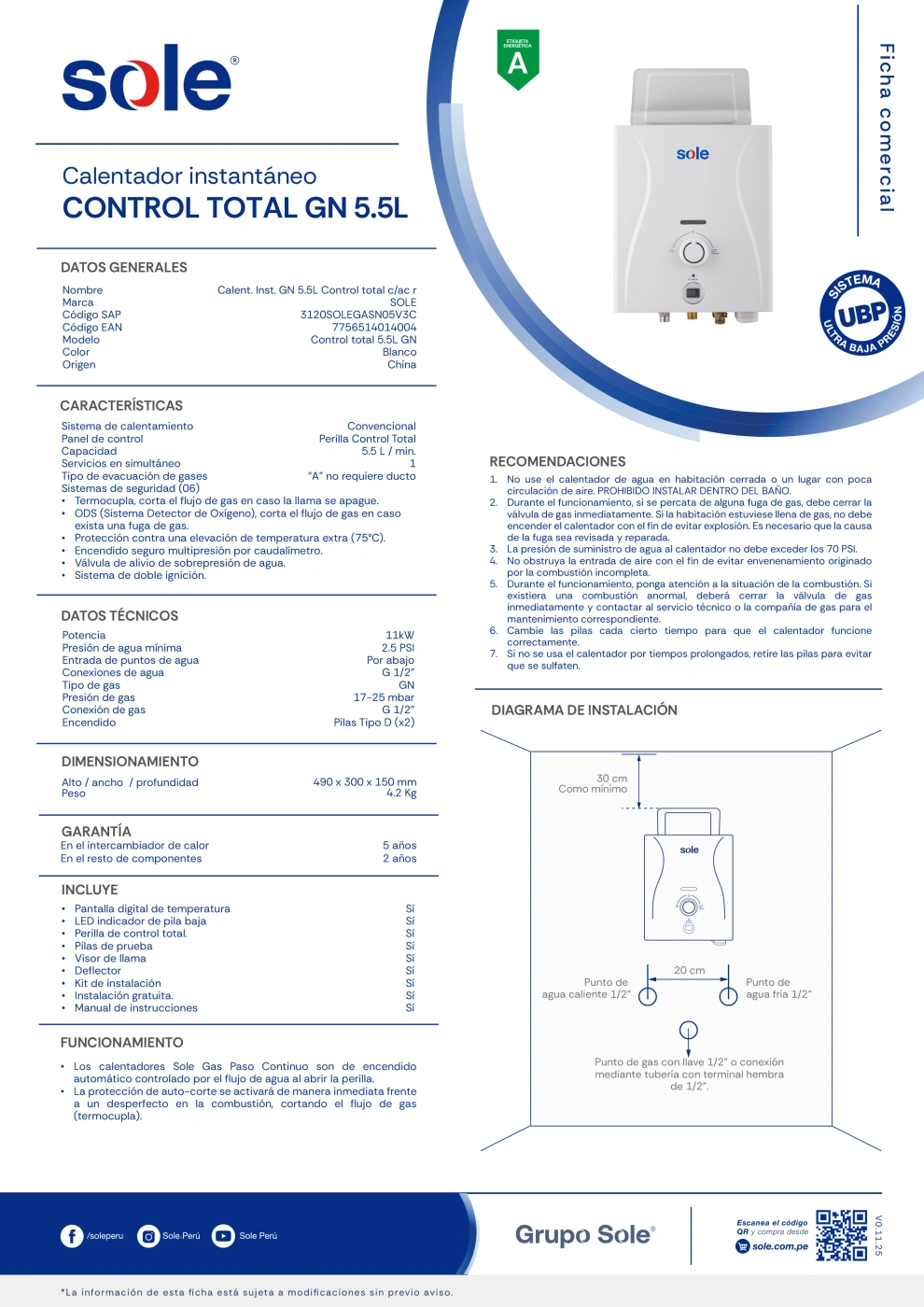 CALENTADOR DE PARED SOLE CONTROL TOTAL - 8