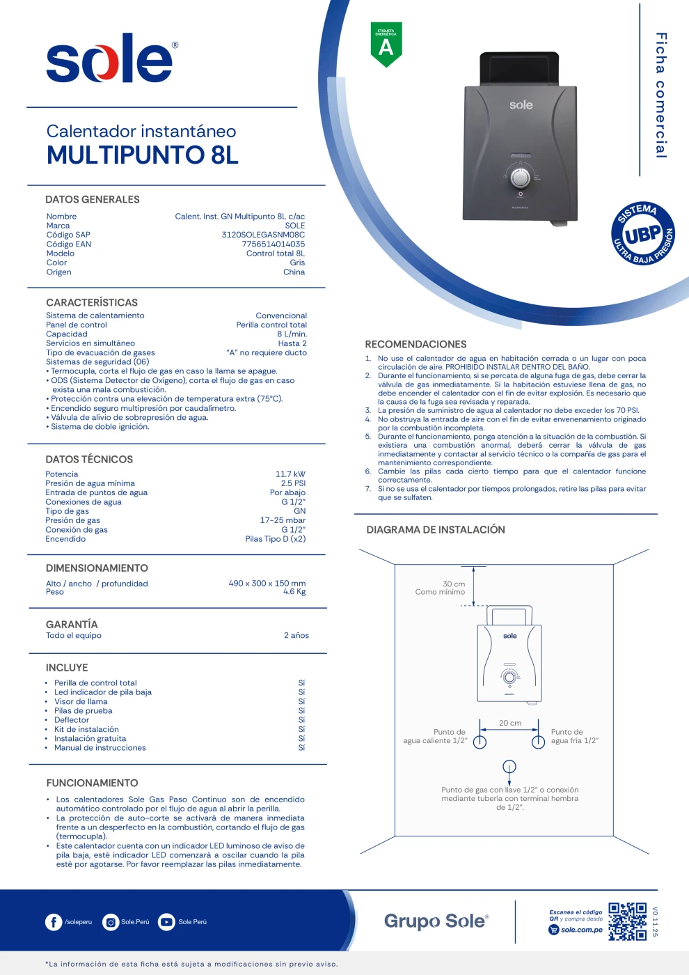 CALENTADOR DE PARED SOLE CONTROL TOTAL - 8
