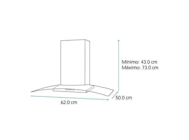 CAMPANA EXTRACTORA MABE ANCHO 60CM CM6018PIY0 DE PARED 3 VELOCIDADES INOX - 7