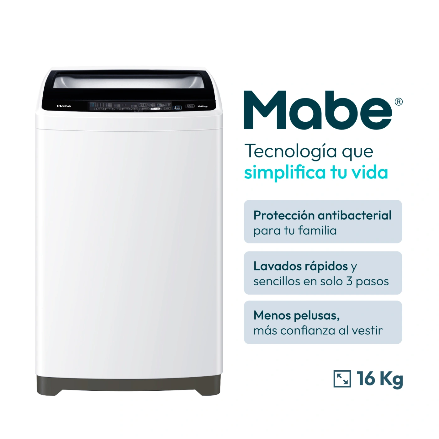 LAVADORA MABE 16 KG CARGA SUPERIOR AQUA SAVER GREEN LMAP6110WBBB0 - 3
