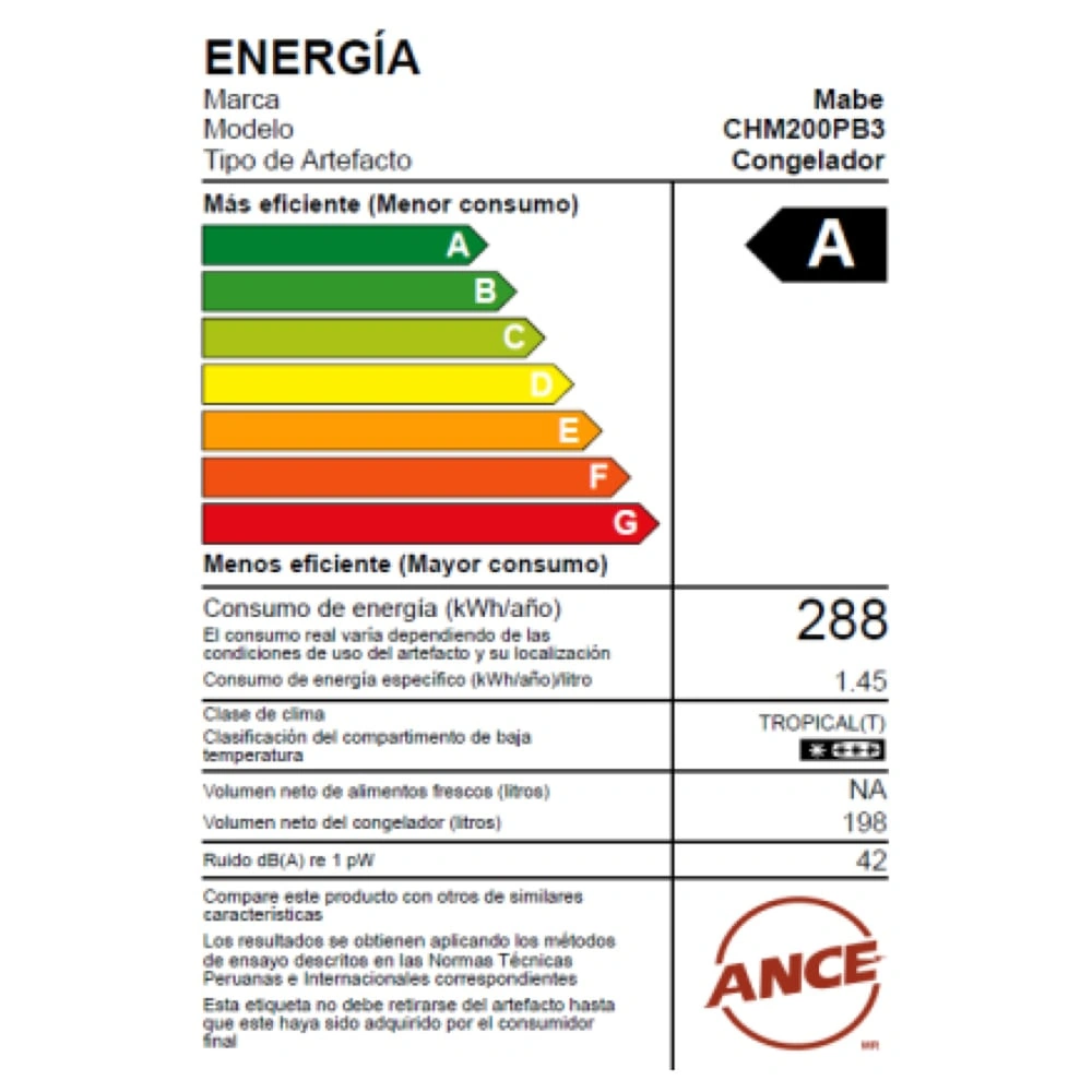 CONGELADORA MABE 198 L FROST CHM200PB3 - 4