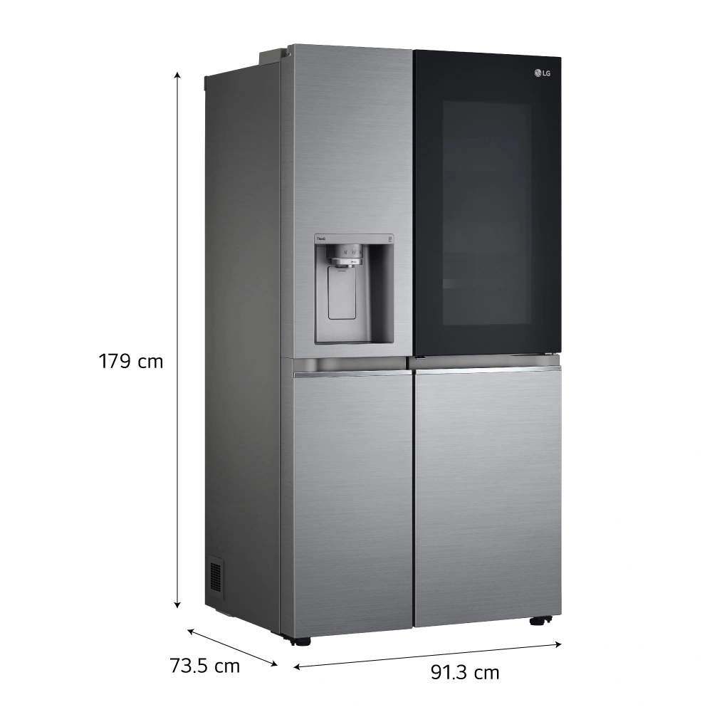 REFRIGERADORA LG 617L GS66SXN SIDE BY SIDE INSTAVIEW PLATEADO - 2