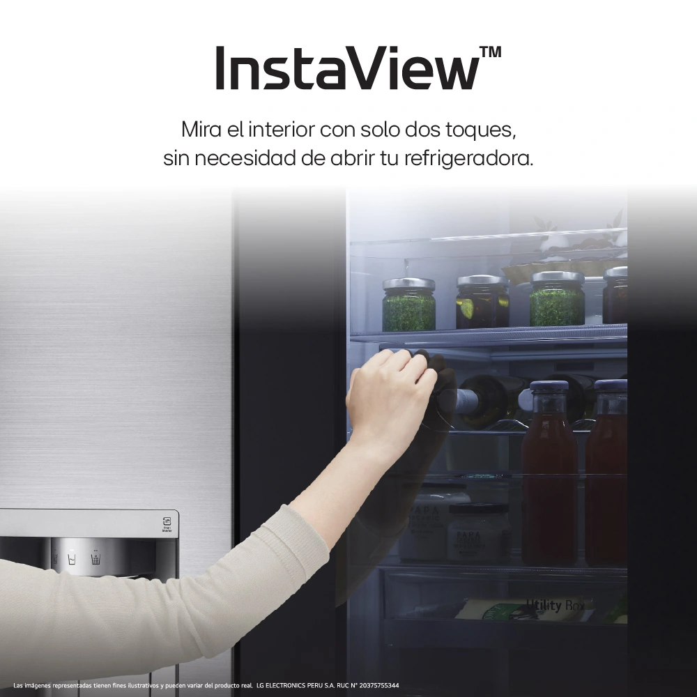 REFRIGERADORA LG 617L GS66SXN SIDE BY SIDE INSTAVIEW PLATEADO - 3