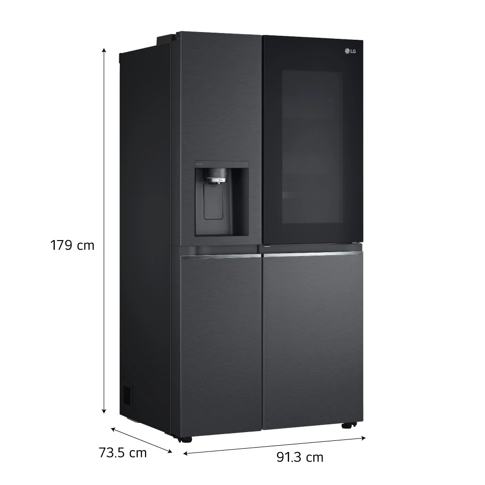 REFRIGERADORA LG 617L GS66SXT SIDE BY SIDE INSTAVIEW NEGRO ACERO - 2