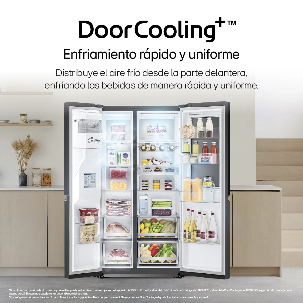 REFRIGERADORA LG 617L GS66SXT SIDE BY SIDE INSTAVIEW NEGRO ACERO - 4