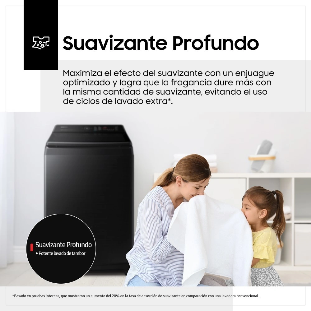 LAVADORA SAMSUNG 17 KG CARGA SUPERIOR ECO BUBBLE WA17CG6441BVPE NEGRO - 9