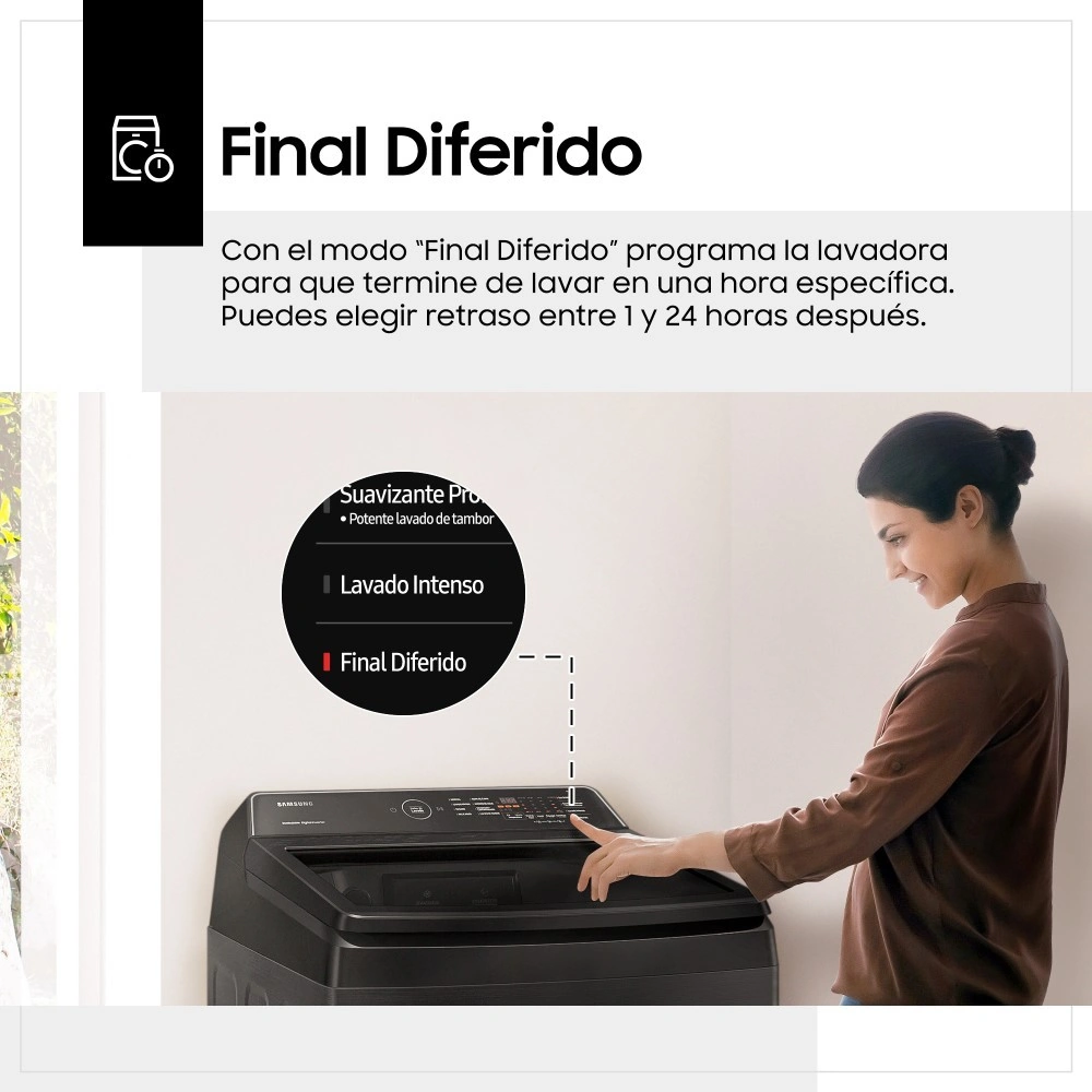 LAVADORA SAMSUNG 17 KG CARGA SUPERIOR ECO BUBBLE WA17CG6441BVPE NEGRO - 10