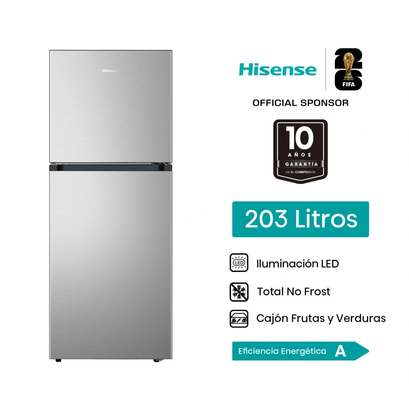 REFRIGERADORA HISENSE TOP FREEZER NO FROST BCD-203W 203 L - 1