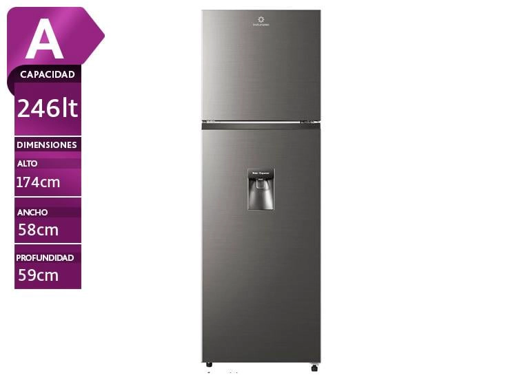 REFRIGERADORA INDURAMA TOP FREEZER NO FROST RI-389DI 246 LITROS CROMO - 1
