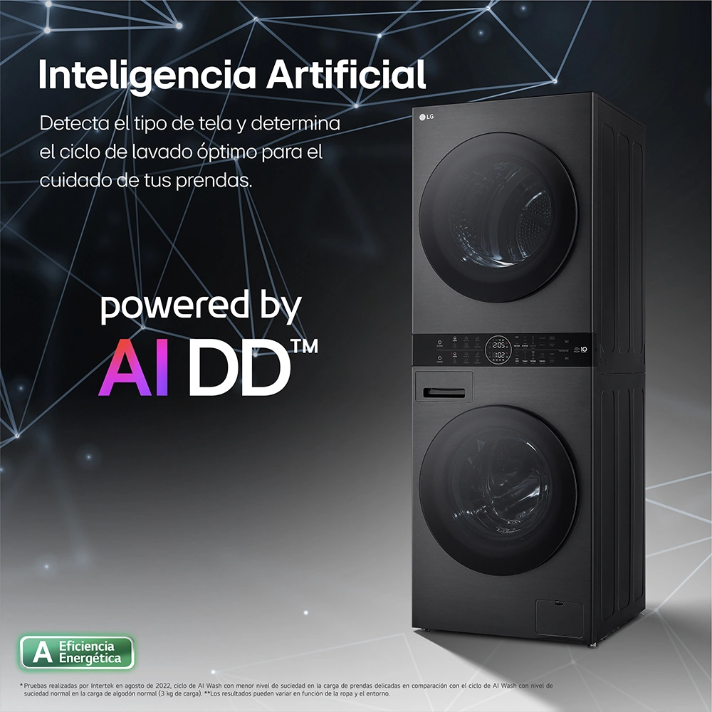 CENTRO DE LAVADO LG CARGA FRONTAL 14/10 KG WK14BS6R AI DD INTELIGENCIA ARTIFICIAL NEGRO - 3