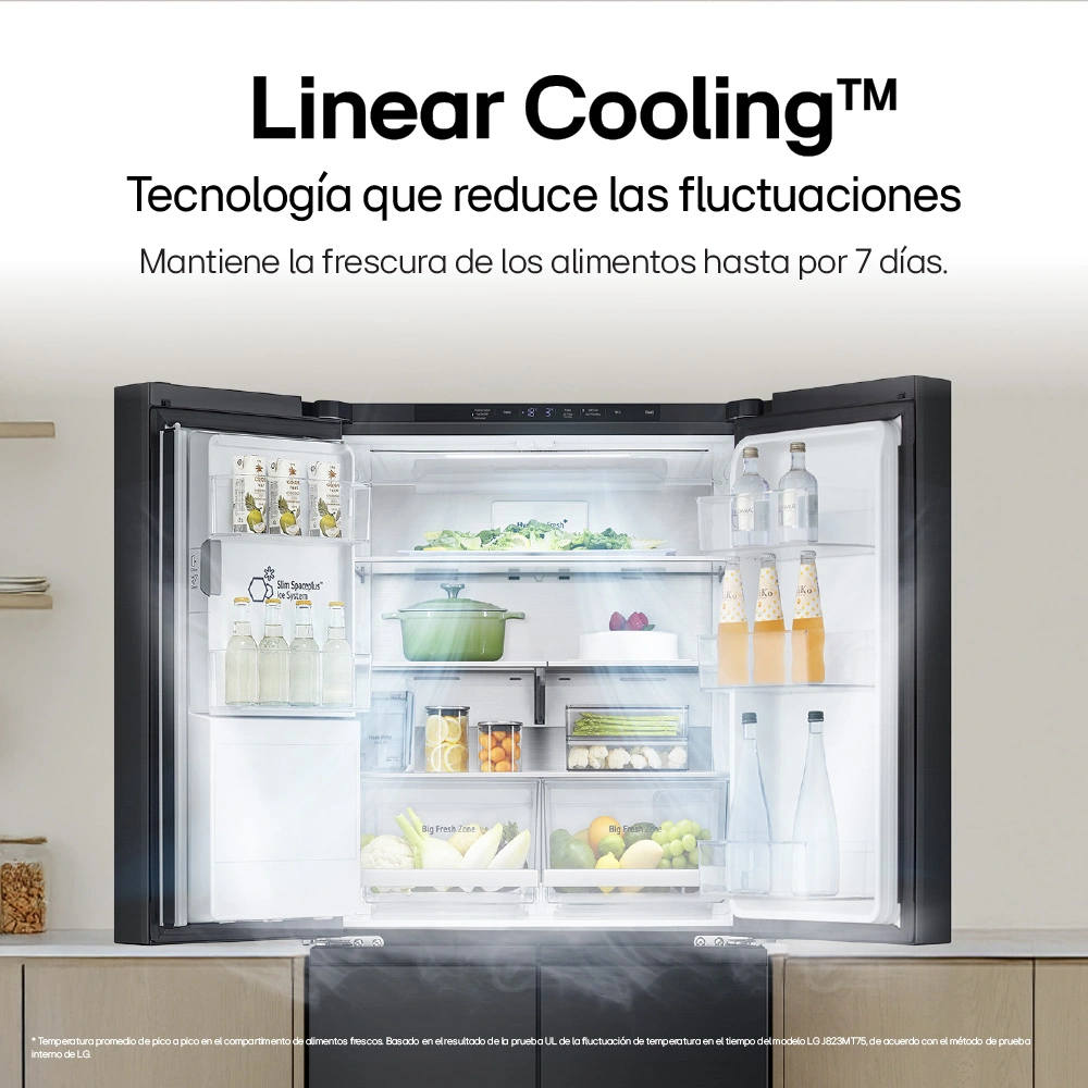 REFRIGERADORA LG 427L GM57SPM FRENCH DOOR TOTAL NO FROST NEGRO - 4