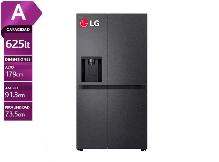REFRIGERADORA LG 625L GS66SPM SIDE BY SIDE TOTAL NO FROST NEGRO MATE - 1