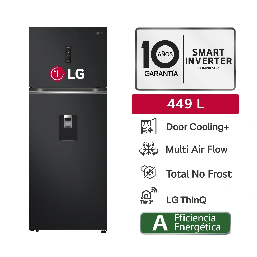 REFRIGERADORA LG 449L VT45APMC TOP FREEZER DOOR COOLING+ PLATEADA - 1