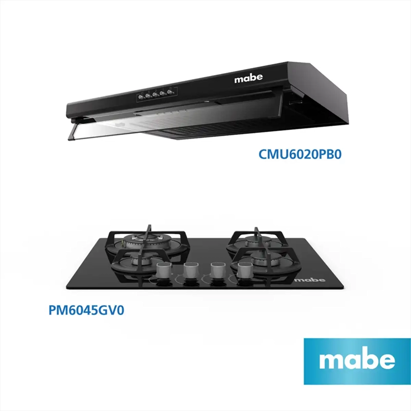 COMBO MABE CAMPANA UTILITARIA CMU6020PB0 + COCINA EMPOTRABLE PM6045GV0 - 1