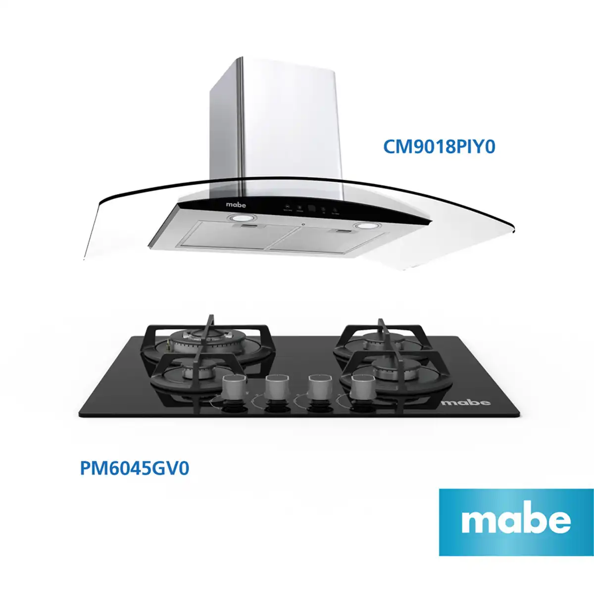 COMBO MABE CAMPANA DECORATIVA CM9018PIY0 + COCINA EMPOTRABLE PM6045GV0 - 1