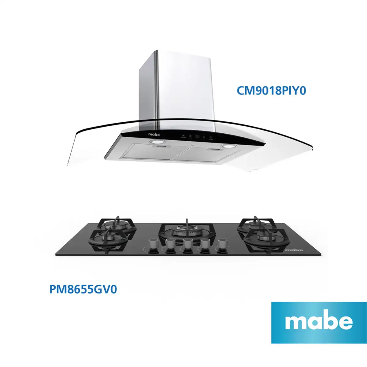 COMBO MABE CAMPANA DECORATIVA CM9018PIY0 + COCINA EMPOTRABLE PM8655GV0 - 1