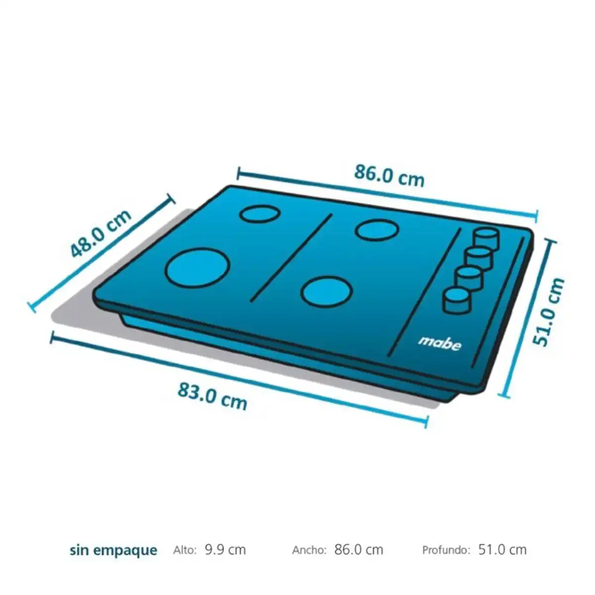 COMBO MABE CAMPANA DECORATIVA CM9018PIY0 + COCINA EMPOTRABLE PM8655GV0 - 10