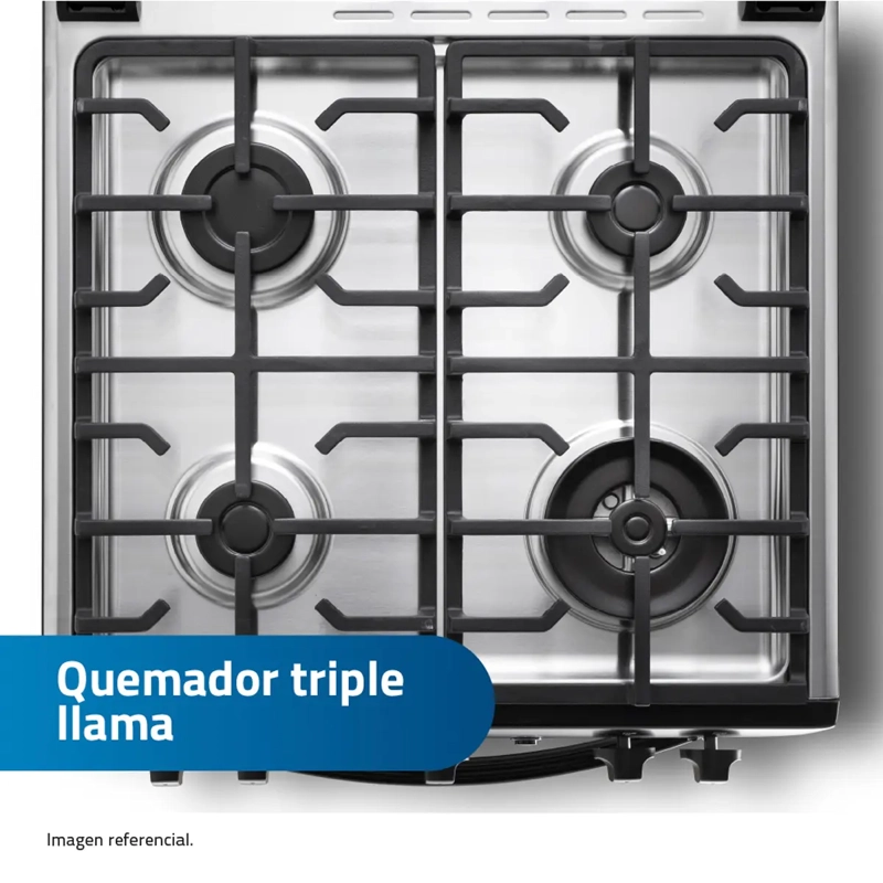 COCINA A GAS INDURAMA 4 QUEMADORES POMPEYA ZAFIRO - 4