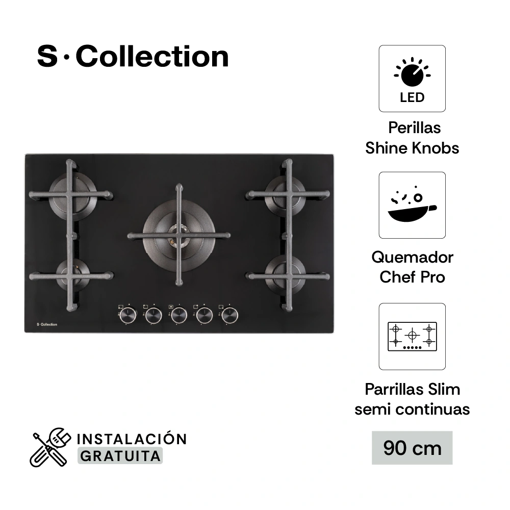 COCINA EMPOTRABLE A GAS SOLE 5 QUEMADORES 3120SOLCO076 - 1