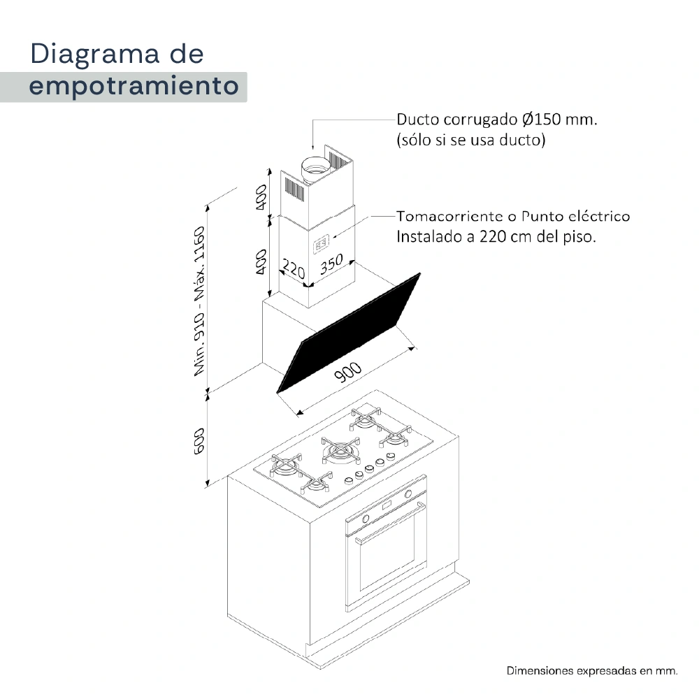 CAMPANA EXTRACTORA SOLE 101 CM SMART CONNECTED 3120TURE98CO - 11