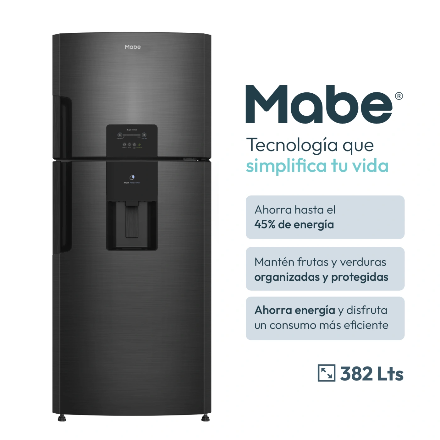 REFRIGERADORA MABE TOP FREEZER NO FROST RMP415ZPC 382 L NETO BLACK STEEL - 3