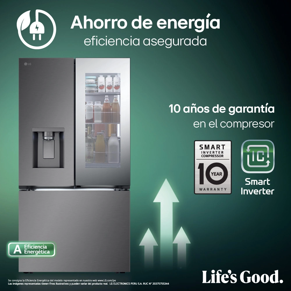 REFRIGERADORA LG 738L GM89SXD FRENCH DOOR INSTAVIEW PLATEADO ACERO - 11