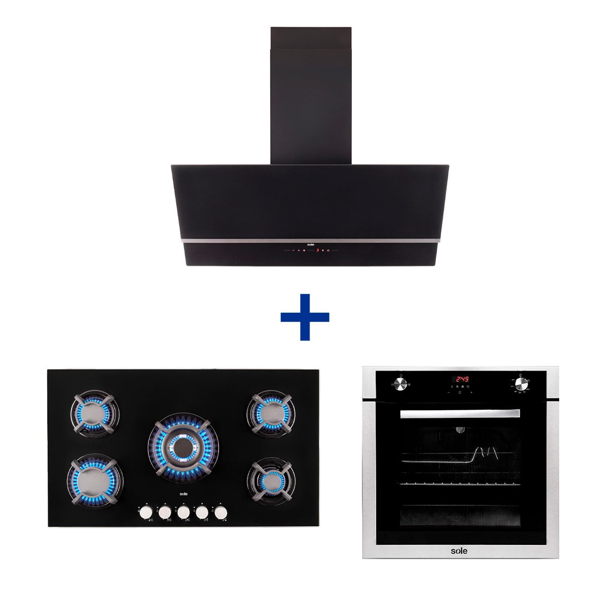 COMBO SOLE ENCIMERA + CAMPANA + HORNO EMPOTRABLE GAS - 1
