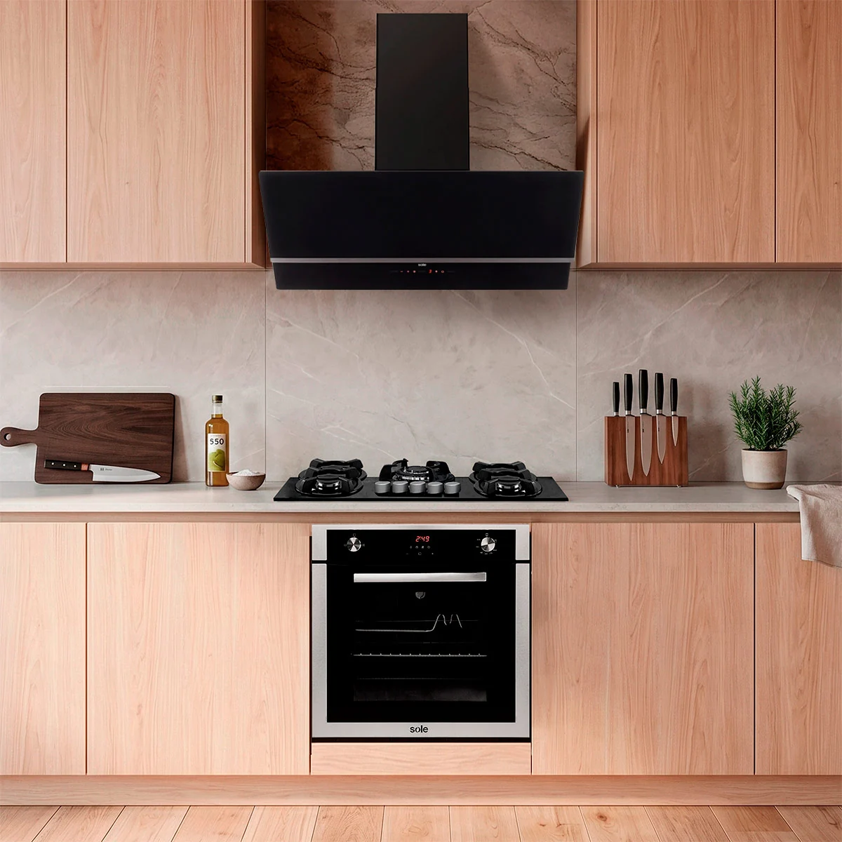 COMBO SOLE ENCIMERA + CAMPANA + HORNO EMPOTRABLE GAS - 15