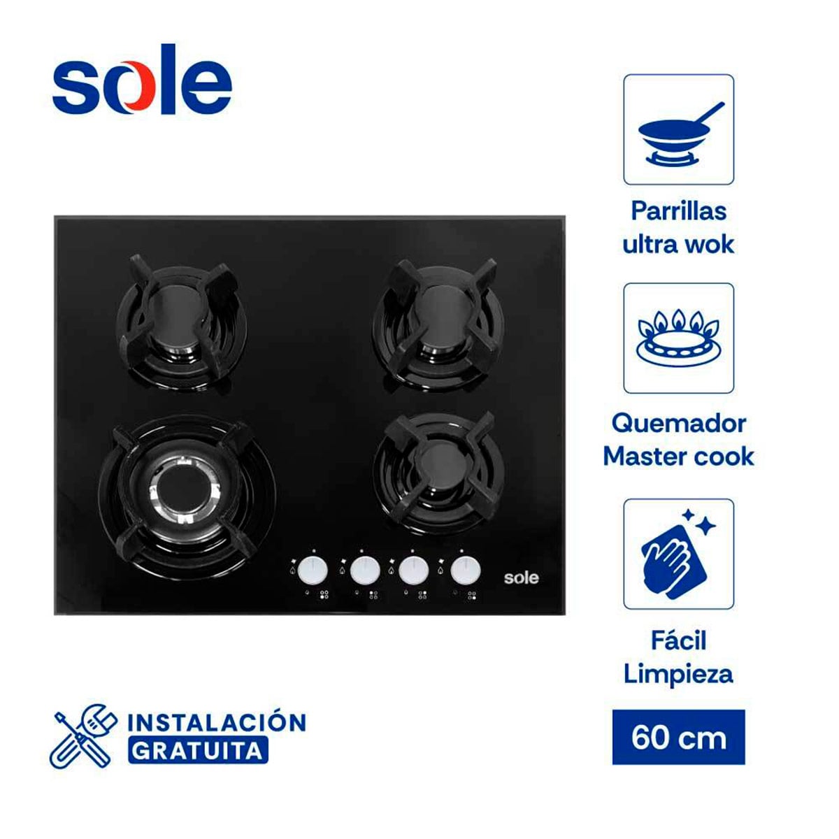 COMBO SOLE ENCIMERA + CAMPANA + HORNO EMPOTRABLE GAS - 2