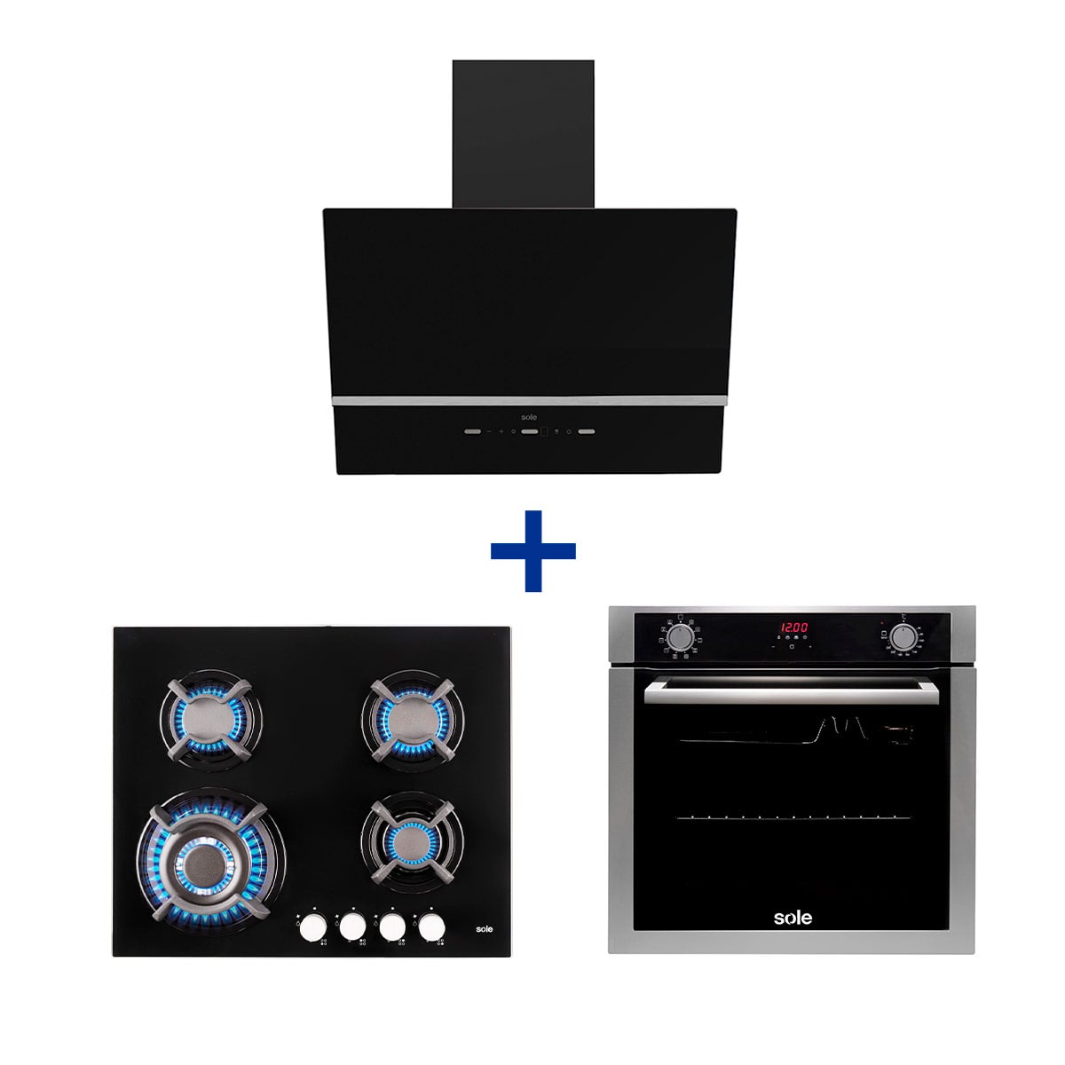 COMBO SOLE ENCIMERA + CAMPANA + HORNO EMPOTRABLE ELÉCTRICO - 1