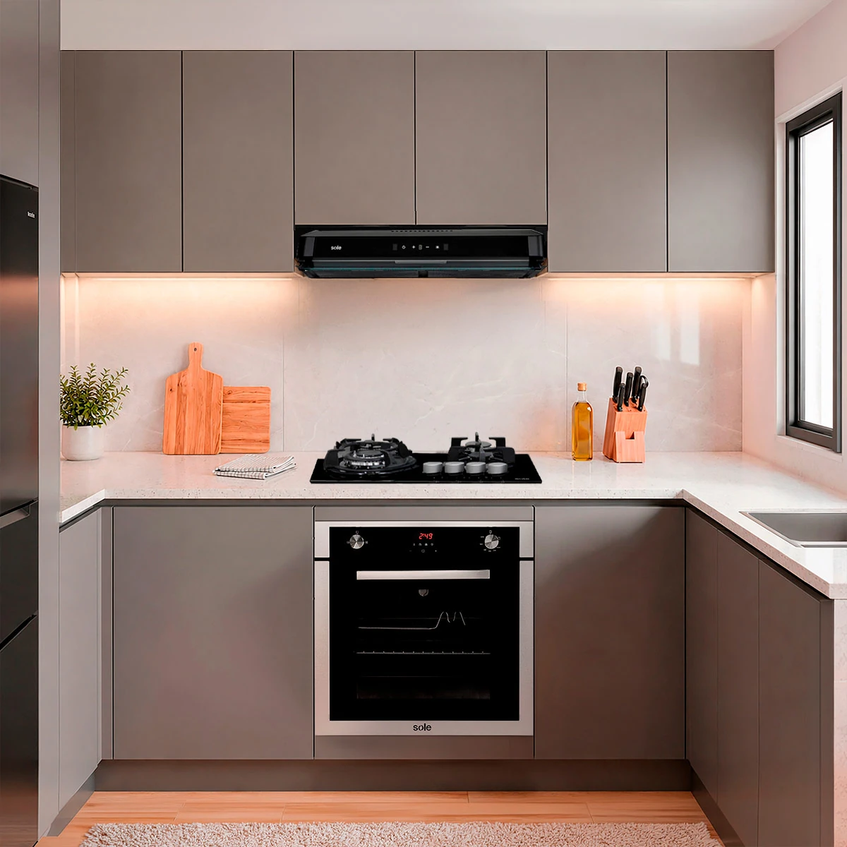 COMBO SOLE ENCIMERA + CAMPANA + HORNO EMPOTRABLE GAS - 15