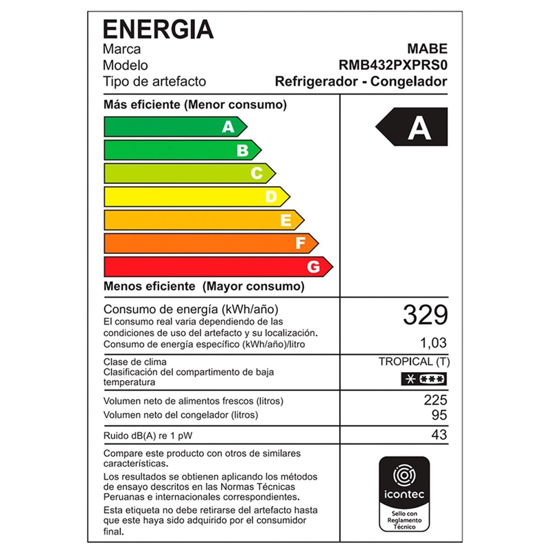 REFRIGERADORA MABE BOTTOM FREEZER NO FROST RMB432PXPRP0 - 11