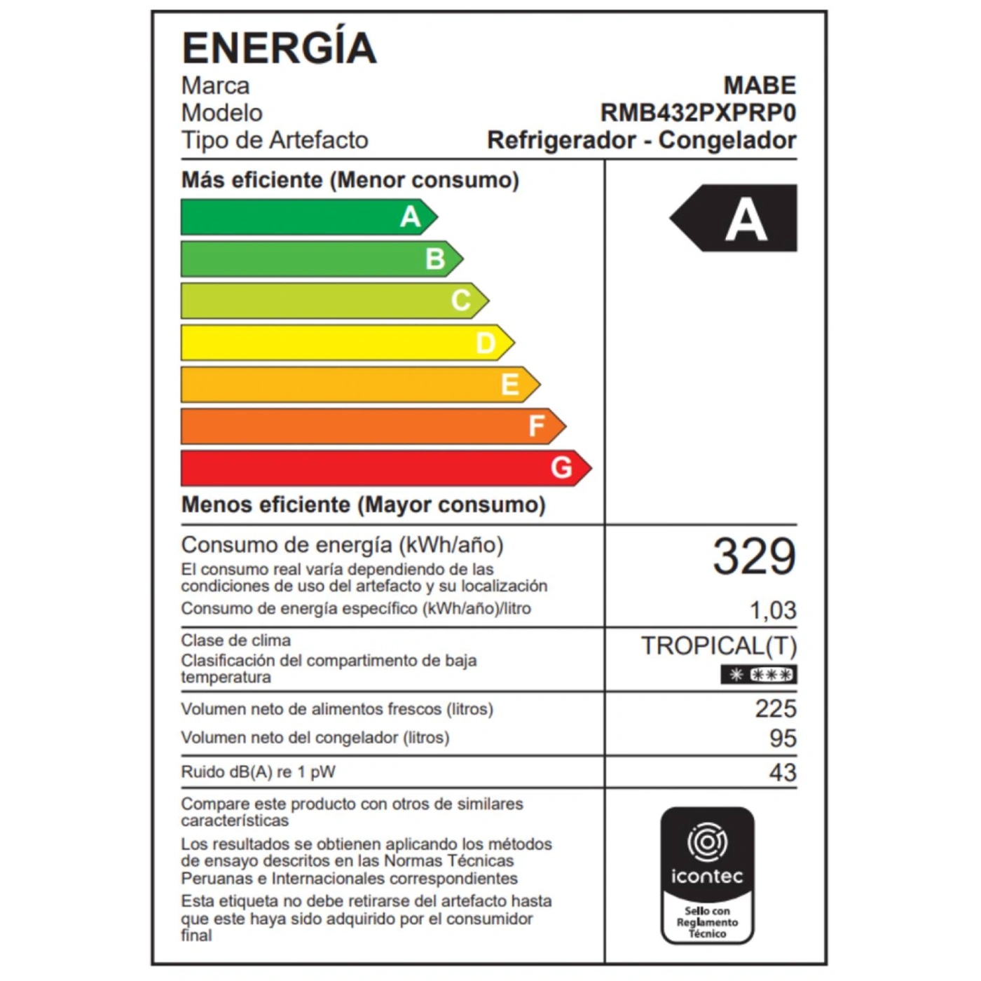 REFRIGERADORA MABE BOTTOM FREEZER NO FROST RMB432PXPRP0 - 7