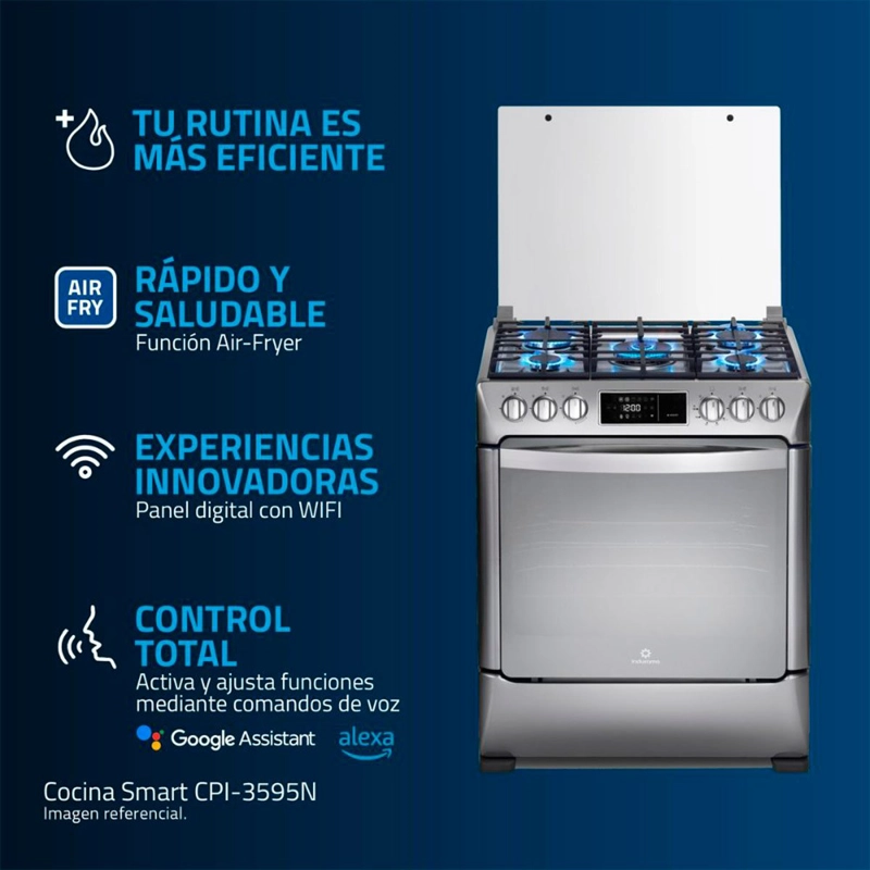 COCINA A GAS INDUMARA 5 QUEMADORES CPI-3595C - 3