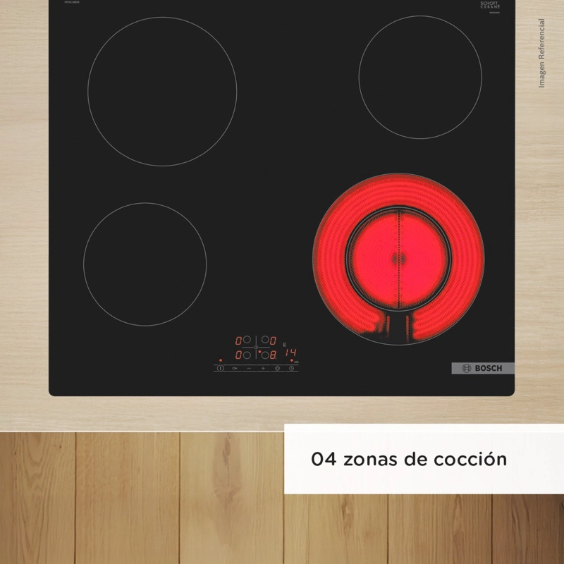 COCINA VITROCERÁMICA BOSCH PKF611BB8E 60 CM NEGRO - 4