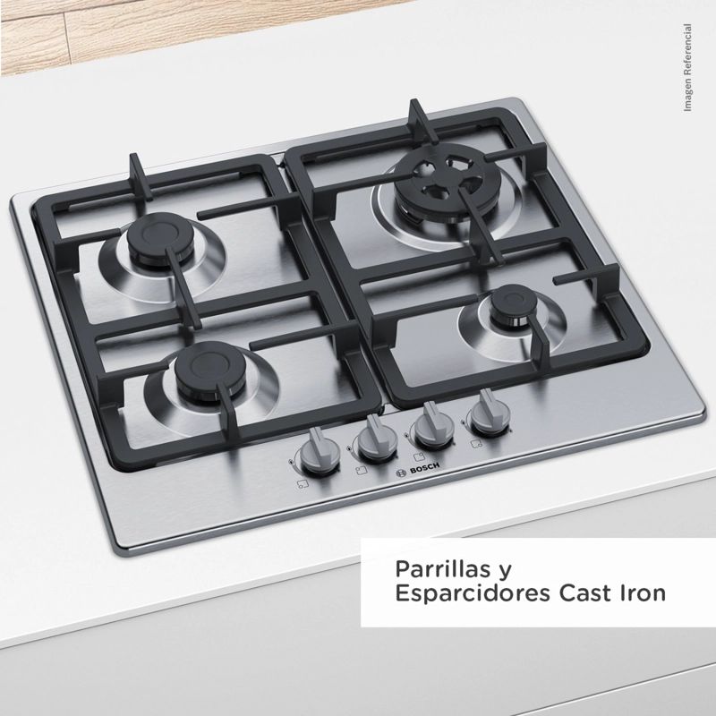 COCINA ENCIMERA A GAS BOSCH PGH6B5B90 ACERO INOXIDABLE - 4